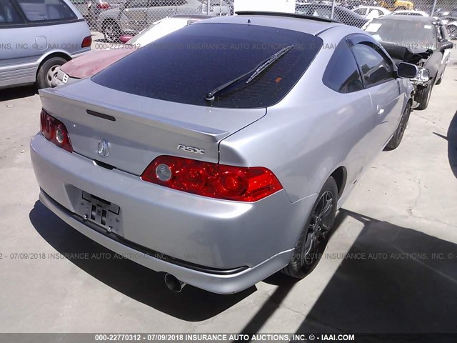 JH4DC54815S001898 - 2005 ACURA RSX SILVER photo 4