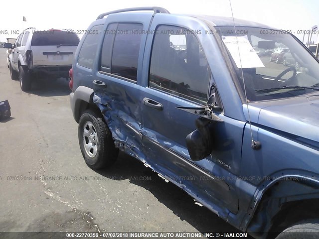 1J4FK48163W707253 - 2003 JEEP LIBERTY SPORT/FREEDOM ლურჯი ფოტო 6