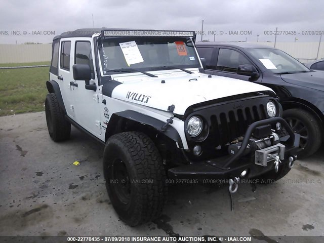 1C4BJWDG7HL603201 - 2017 JEEP WRANGLER UNLIMITE SPORT WHITE photo 1