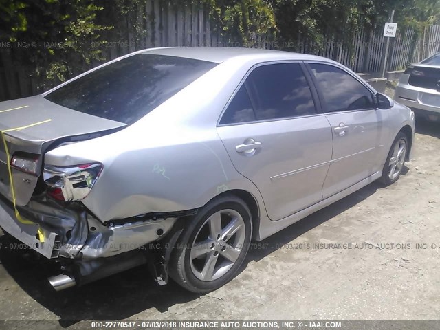4T1BF1FK2CU160735 - 2012 TOYOTA CAMRY SE/LE/XLE SILVER photo 4