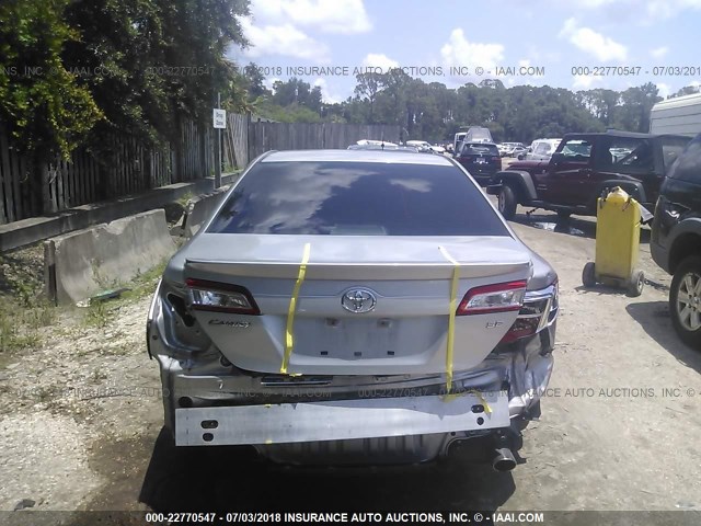 4T1BF1FK2CU160735 - 2012 TOYOTA CAMRY SE/LE/XLE SILVER photo 6