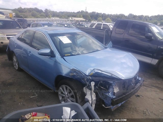 4T1BK1FK8CU521347 - 2012 TOYOTA CAMRY SE/XLE BLUE photo 1