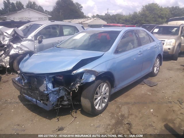 4T1BK1FK8CU521347 - 2012 TOYOTA CAMRY SE/XLE BLUE photo 2