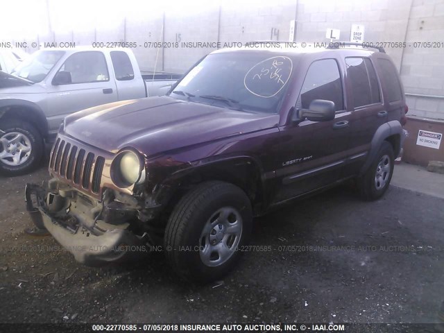 1J4FK481X3W626854 - 2003 JEEP LIBERTY SPORT/FREEDOM მუქწითელი ფოტო 2
