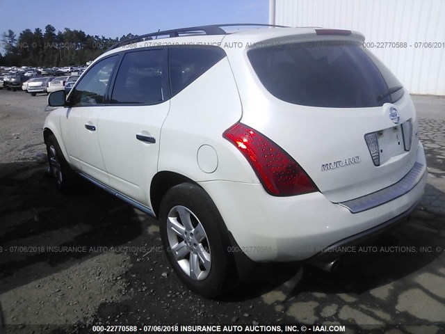 JN8AZ08W06W526514 - 2006 NISSAN MURANO SL/SE/S WHITE photo 3