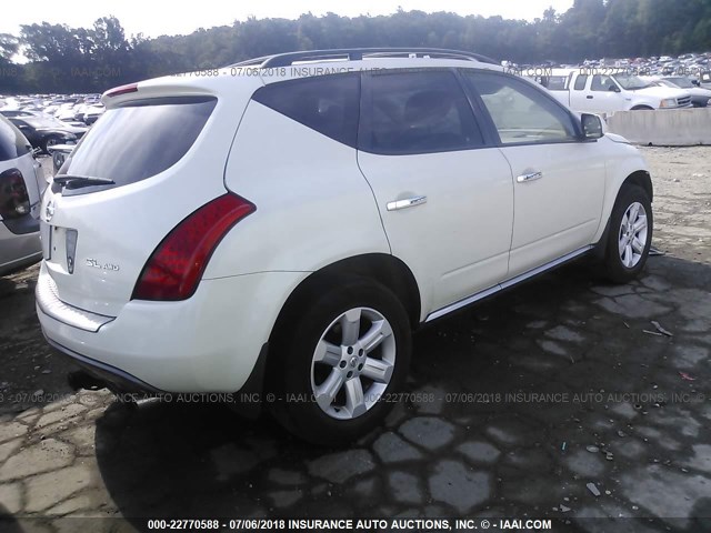 JN8AZ08W06W526514 - 2006 NISSAN MURANO SL/SE/S WHITE photo 4