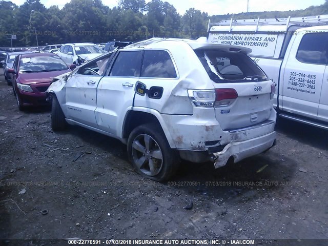 1C4RJECG0FC749561 - 2015 JEEP GRAND CHEROKEE OVERLAND WHITE photo 3