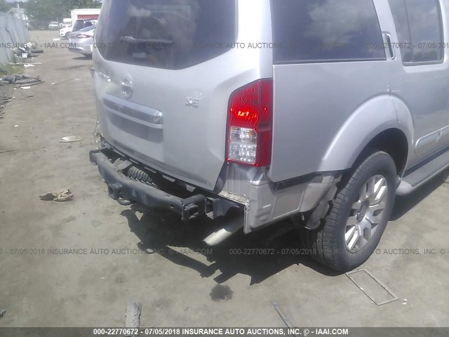 5N1BR18B38C624584 - 2008 NISSAN PATHFINDER LE/SE SILVER photo 6