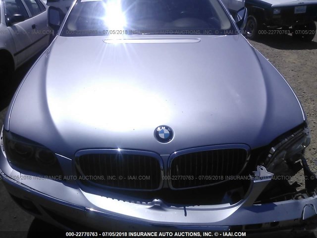 WBAHN83567DT67205 - 2007 BMW 750 SILVER photo 10