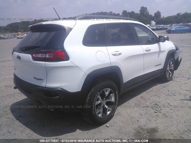 1C4PJMBS0EW127787 - 2014 JEEP CHEROKEE TRAILHAWK 白色 照片 4