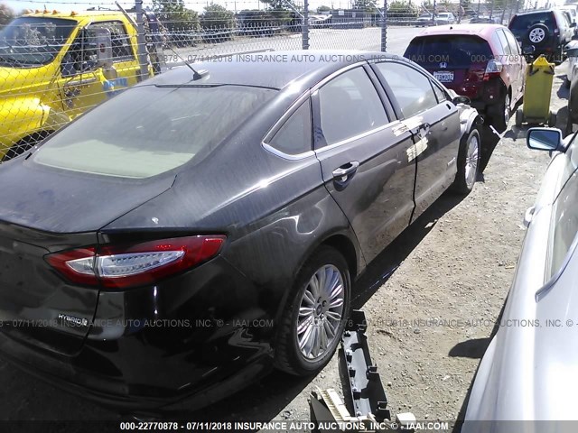 3FA6P0LU9DR262261 - 2013 FORD FUSION SE HYBRID BLACK photo 4