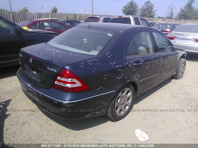 WDBRF84J15F612332 - 2005 MERCEDES-BENZ C 320 4MATIC BLACK photo 4