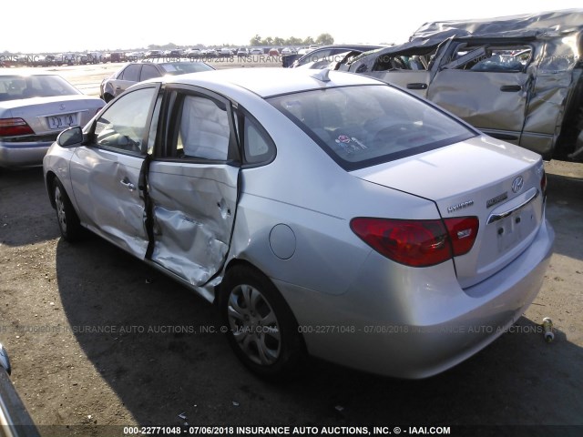 KMHDU4ADXAU190605 - 2010 HYUNDAI ELANTRA BLUE/GLS/SE SILVER photo 3