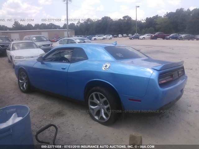 2C3CDZBG0FH869531 - 2015 DODGE CHALLENGER SXT PLUS ლურჯი ფოტო 3
