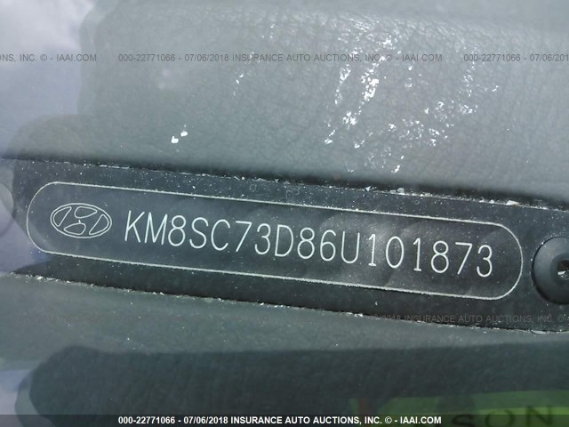 KM8SC73D86U101873 - 2006 HYUNDAI SANTA FE GLS/LIMITED SILVER photo 9