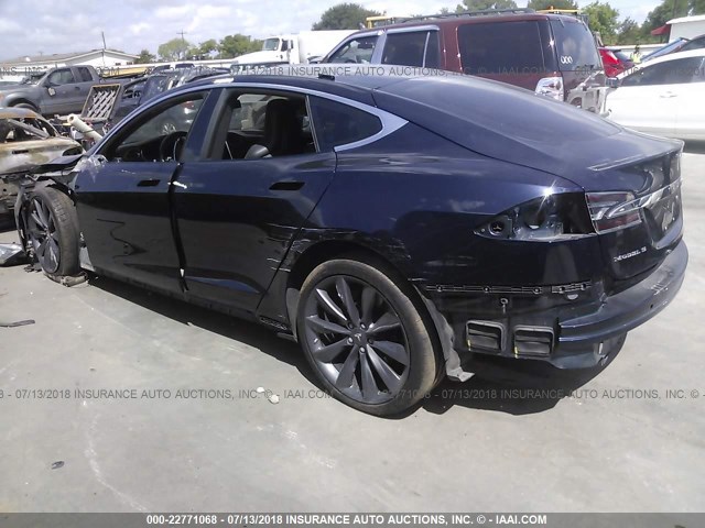 5YJSA1H21EFP62845 - 2014 TESLA MODEL S Dark Blue photo 3