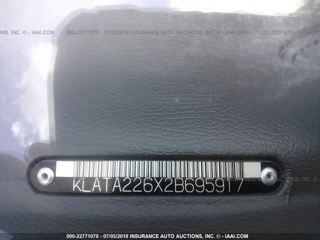 KLATA226X2B695917 - 2002 DAEWOO LANOS S Azul foto 9