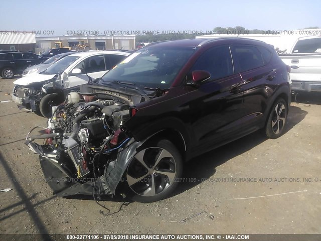 KM8J3CA20GU044298 - 2016 HYUNDAI TUCSON LIMITED/SPORT AND ECO/SE MAROON photo 2