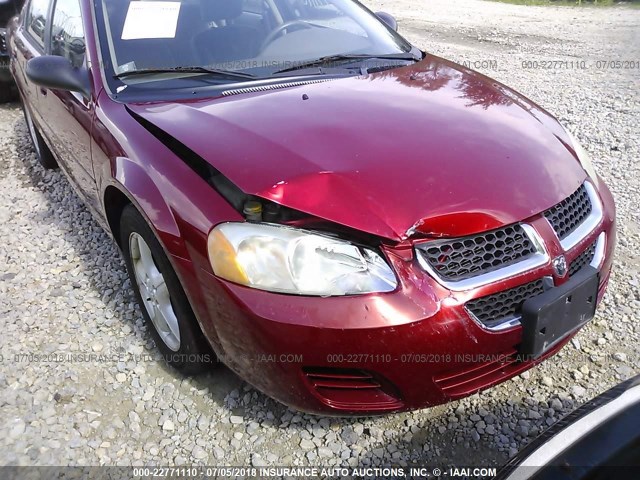 1B3EL46X76N175318 - 2006 DODGE STRATUS SXT RED photo 6