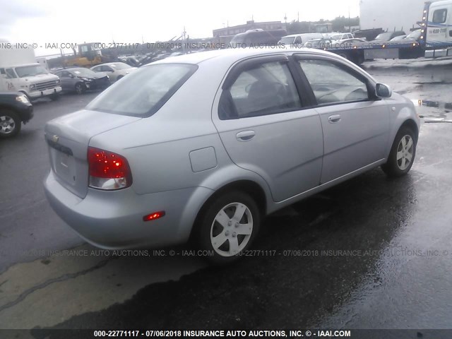 KL1TD56646B617304 - 2006 CHEVROLET AVEO LS SILVER photo 4
