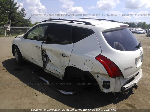 JN8AZ08W14W333981 - 2004 NISSAN MURANO SL/SE WHITE photo 3