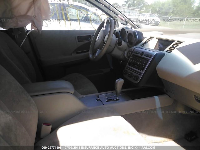 JN8AZ08W14W333981 - 2004 NISSAN MURANO SL/SE WHITE photo 5