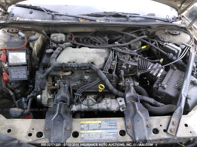 2G1WW12E559128487 - 2005 CHEVROLET MONTE CARLO LS ოქროსფერი ფოტო 10