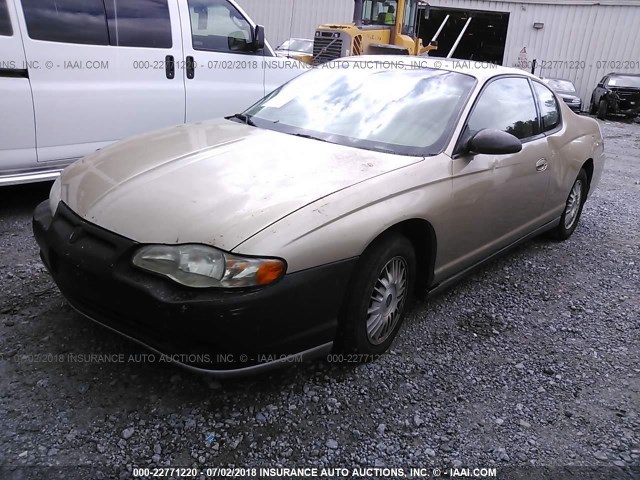 2G1WW12E559128487 - 2005 CHEVROLET MONTE CARLO LS ოქროსფერი ფოტო 2
