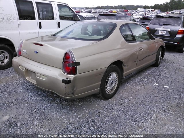 2G1WW12E559128487 - 2005 CHEVROLET MONTE CARLO LS ოქროსფერი ფოტო 4