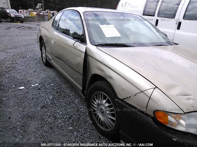 2G1WW12E559128487 - 2005 CHEVROLET MONTE CARLO LS ოქროსფერი ფოტო 6