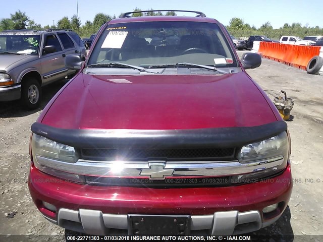 1GNDT13S922127923 - 2002 CHEVROLET TRAILBLAZER  RED photo 6