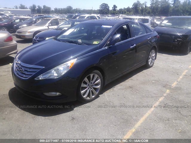 5NPEC4AB1CH413265 - 2012 HYUNDAI SONATA SE/LIMITED BLUE photo 2