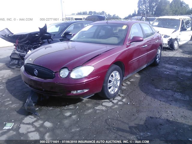 2G4WC532651226241 - 2005 BUICK LACROSSE CX BURGUNDY photo 2