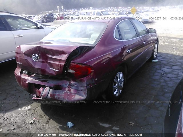 2G4WC532651226241 - 2005 BUICK LACROSSE CX BURGUNDY photo 4