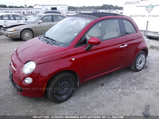 3C3CFFDR4CT360729 - 2012 FIAT 500 POP RED photo 2