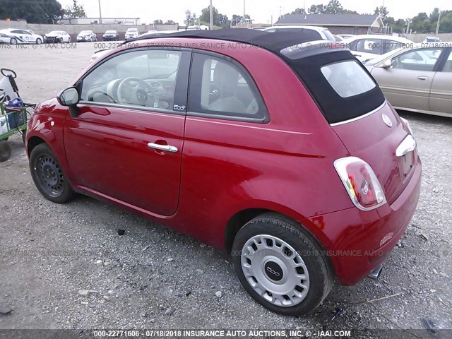 3C3CFFDR4CT360729 - 2012 FIAT 500 POP RED photo 3