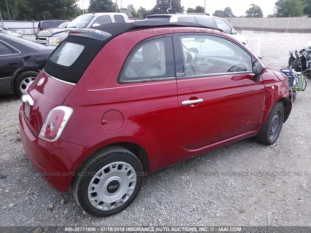 3C3CFFDR4CT360729 - 2012 FIAT 500 POP RED photo 4