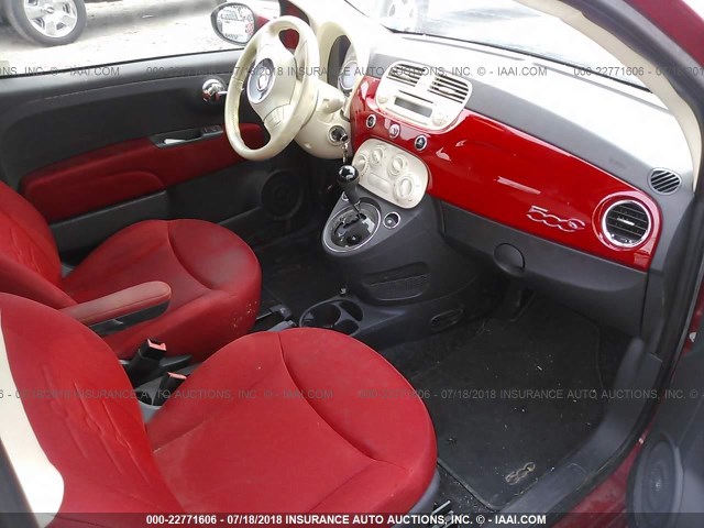 3C3CFFDR4CT360729 - 2012 FIAT 500 POP RED photo 5