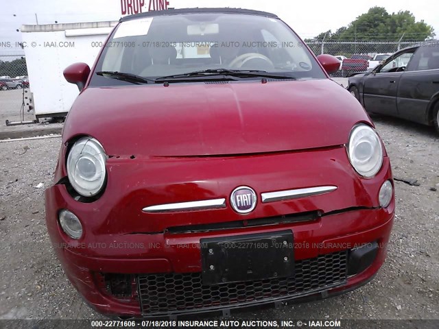 3C3CFFDR4CT360729 - 2012 FIAT 500 POP RED photo 6