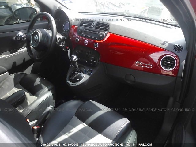 3C3CFFBR3CT103824 - 2012 FIAT 500 SPORT RED photo 5