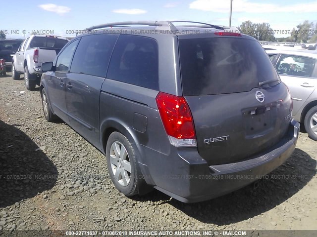 5N1BV28U54N329746 - 2004 NISSAN QUEST S/SE/SL GRAY photo 3