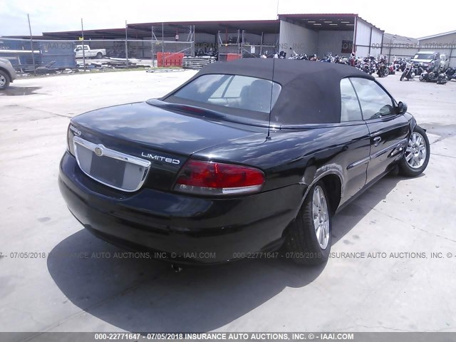 1C3EL65R94N119511 - 2004 CHRYSLER SEBRING LIMITED BLACK photo 4