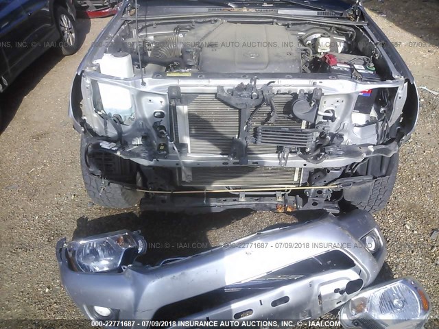 5TFJU4GNXFX077959 - 2015 TOYOTA TACOMA DOUBLE CAB PRERUNNER SILVER photo 10