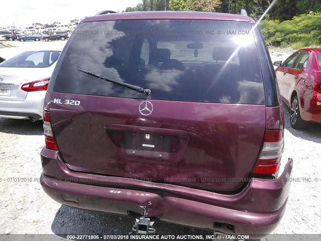 4JGAB54E0WA014254 - 1998 MERCEDES-BENZ ML 320 BURGUNDY photo 6