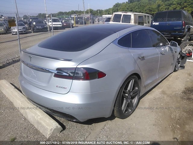 5YJSA1E43GF170727 - 2016 TESLA MODEL S SILVER photo 4