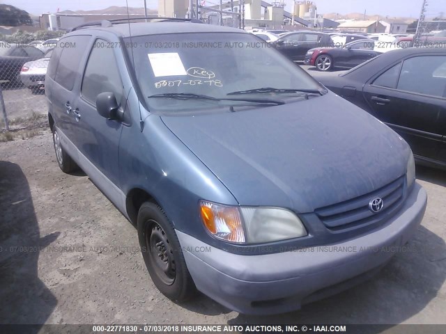 4T3ZF13C01U409565 - 2001 TOYOTA SIENNA LE/XLE BLUE photo 1