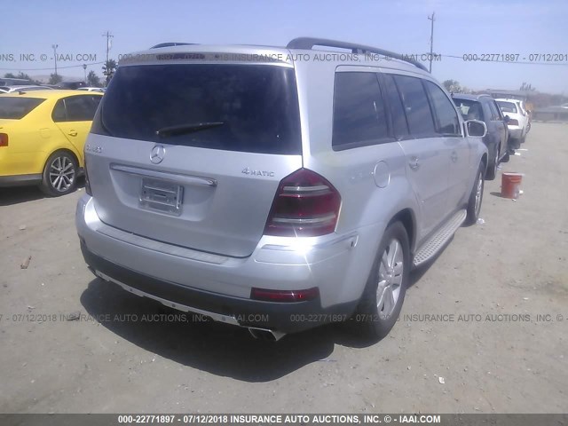 4JGBF71E28A327513 - 2008 MERCEDES-BENZ GL 450 4MATIC SILVER photo 4