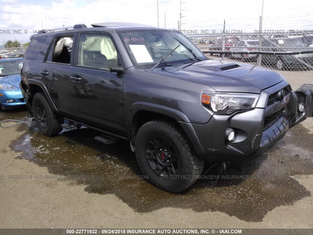 JTEBU5JR1J5537564 - 2018 TOYOTA 4RUNNER SR5 PREM/LTDL/TRAIL/TRD GRAY photo 1