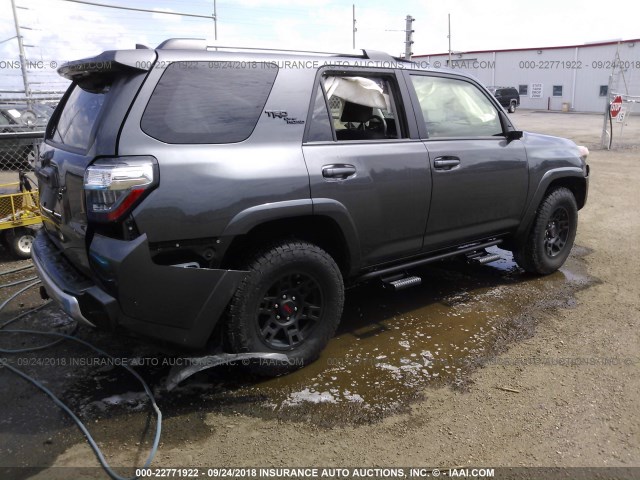 JTEBU5JR1J5537564 - 2018 TOYOTA 4RUNNER SR5 PREM/LTDL/TRAIL/TRD GRAY photo 4