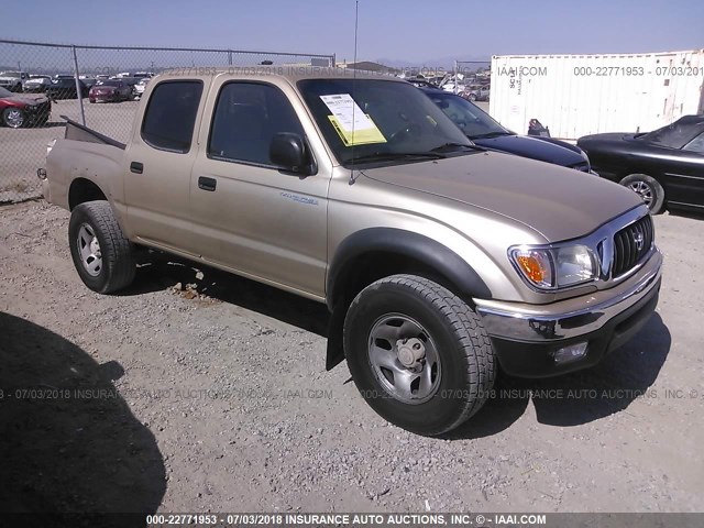 5TEGM92N11Z800288 - 2001 TOYOTA TACOMA DOUBLE CAB PRERUNNER Champagne photo 1